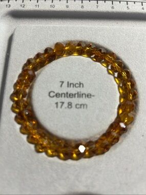 Amber Crystal Stretch Bracelet - Radiant Golden Amber